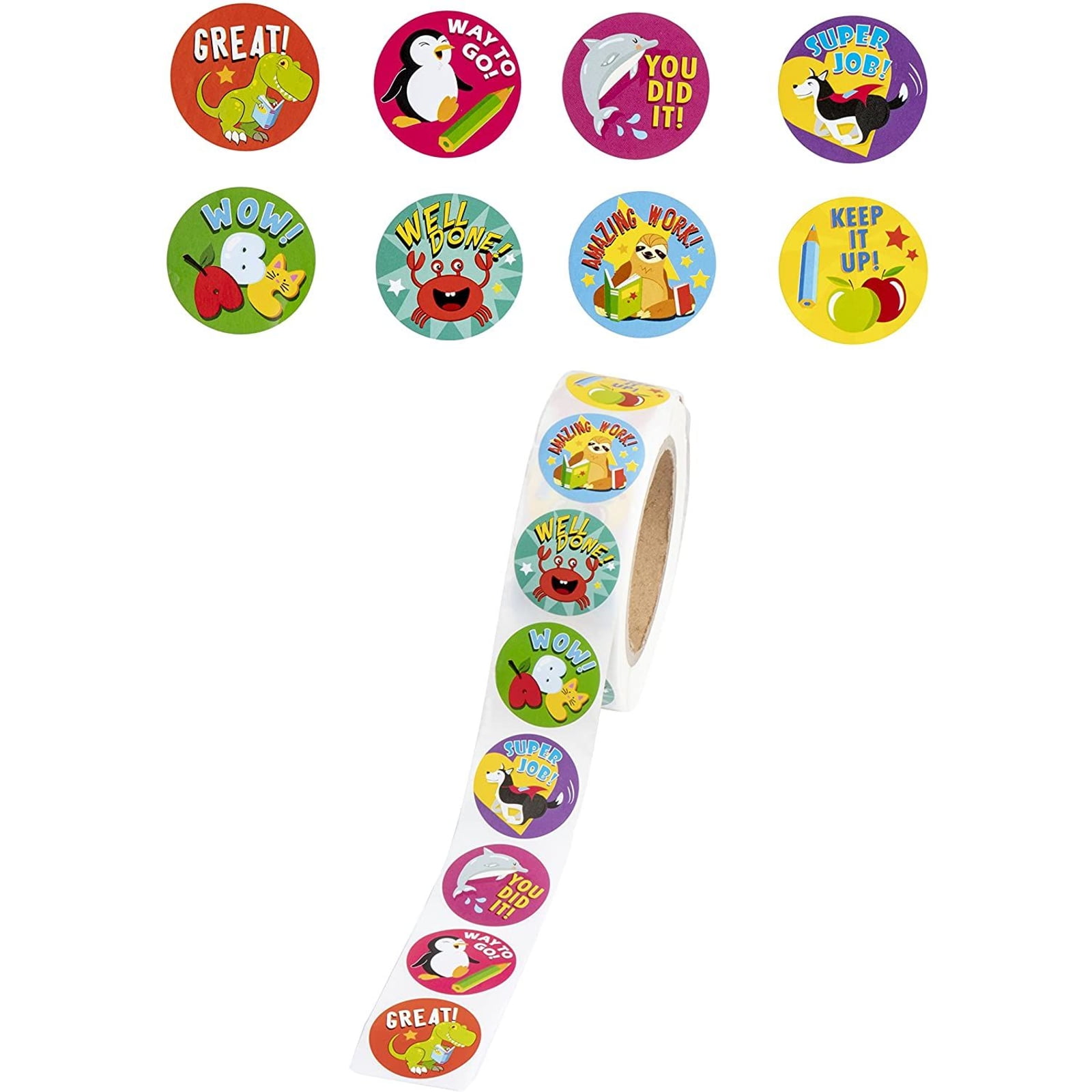EVOLUT1500pcs Reward Animal Teacher Stickers for Kids Toddlers Classroom  Motivational Teacher Stickers for Potty Training or Good Job | Encouraging