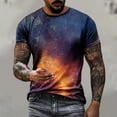 thumbnail image 2 of Penkiiy Galaxy Printed Shirt , Men's Cosmic Star Sky Print Funny Casual Fashion Short Sleeve Tops Blouse 5XL Multicolor, 2 of 6