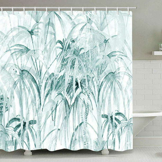 Sonbest Green Shower Curtain Tropical, Jungle Shower Curtain Hooks