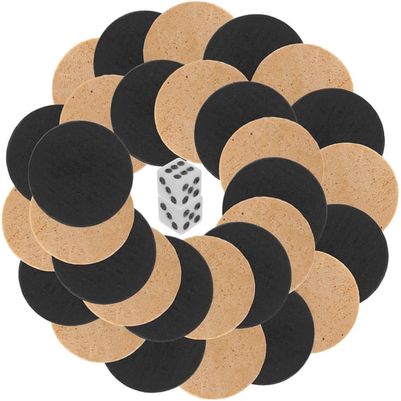 FOMIYES Wooden Checkers Game Pieces Set, Board Game Tokens for Family Fun and Game Accessories