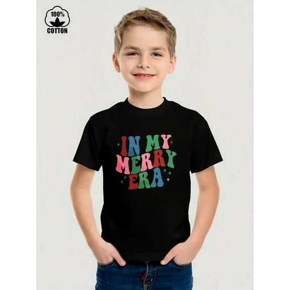 In My Merry Era Graphic Kid T-Shirt Casual  Style With 100% Cotton Fabric,Suitable For Boys And Girls,Size From 3T-13Y,Ideal Gift For Kids