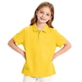 thumbnail image 7 of Girls Breathable Polo Shirt Kids Short Sleeve School Uniform Golf Shirt Casual Quick Dry Three-Button Polo Shirt 160, 7 of 7