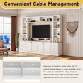 thumbnail image 4 of 102.3"W Farmhouse Entertainment Center Wall Unit with Adjustable Shelf, Modern Large TV Stand with Bookshelves for TVs Up to 75", Rustic Media Console with 6 Drawers for Living Room, White, 4 of 9