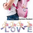 thumbnail image 2 of Visland Butterfly Initial Letter Keychain Pendant Exquisite Practicality Backpack School Bag Decoration Purple Alphabet Keychain for Girls Women, 2 of 7