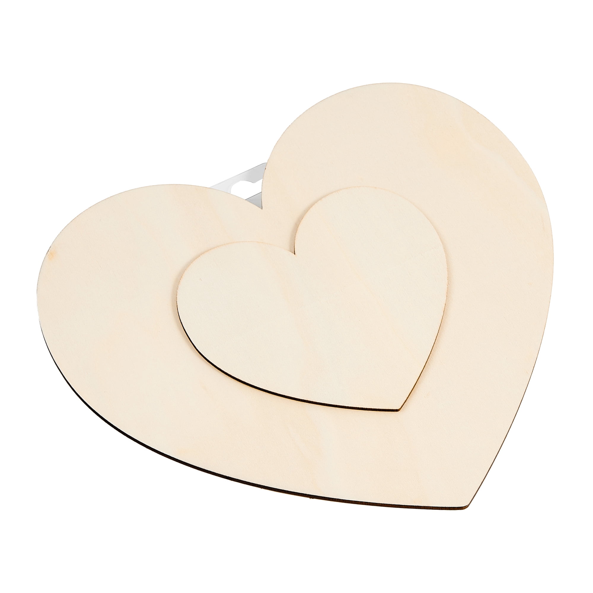 Hello Hobby 10" Shapes-Heart, Unfinished Wood Surface, 9.45 x 8.5 x 0.24 inch