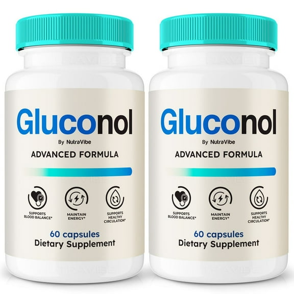 (2 Pack) Gluconol – Original Formula with a Clean Blend to Support Healthy Circulation, Natural Energy & Balanced Levels | Just 2 Easy-to-Swallow Pills Daily (120 Capsules)