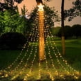 thumbnail image 2 of Christmas Lights Outdoor Christmas Lights Outdoor LED 137.8 In, Multicolor Christmas Tree Light With Plug in Remote, 8 Modes IP67 Water Fall Star Lights For Indoor Yard Party Christmas Tree Lights, 2 of 3