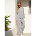 thumbnail image 4 of Cueply Lounge Sets for Women 2 Piece Outfits Sweatsuits Set Long Sleeve Wide Leg Pants with Pockets, 4 of 8