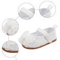 thumbnail image 6 of Baby Girls Mary Jane Flat Shoes with Lace Bowknot Soft Sole Walking Shoes Breathable Canvas Shoes White 3 Infant, 6 of 6