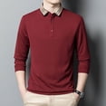 thumbnail image 6 of Men's Classic Solid Color Simple Versatile Polo Long Sleeve T-shirt, 6 of 6