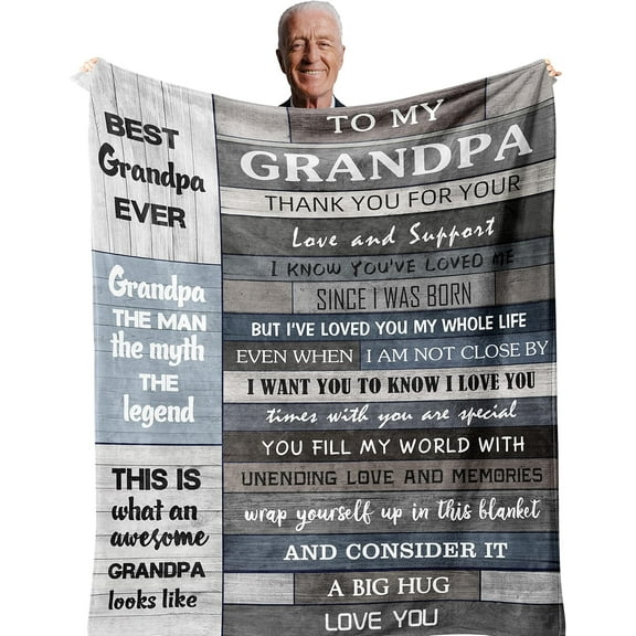 Grandpa Gifts,Gifts for Grandpa,Grandpa Birthday Gifts,Best/Great Grandpa Gifts,Birthday Gifts for Grandpa from Grandchildren/Granddaughter/Grandson,Grandfather Gift,Grandpa Blanket 60"x50"