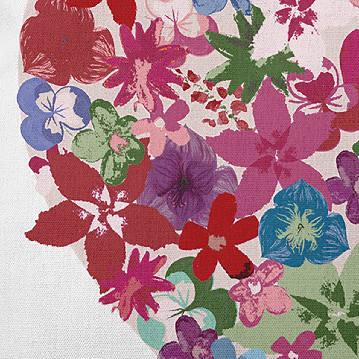 16" x 16" Simply Daisy Flowery Heart Polyester Indoor/Outdoor Pillow, Pink Qty 1