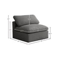 thumbnail image 3 of Meridian Furniture Plush Standard Gray Velvet Modular Armless Chair, 3 of 6