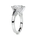 thumbnail image 2 of Blue Jewel Wedding Ring - Radiant Cut 2.2 Ct Excellent Diamond Rings - 14K White Gold Plated Diamond Rings for Her - Women's Engagement Ring - Three Stone Diamond Style, 2 of 6