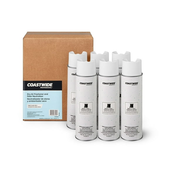 Staples Brighton Coastwide Professional Air Freshener Aerosol Fresh Linen 10 Oz. 6/Carton