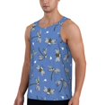 thumbnail image 2 of Workout Tank Tops for Men - Bee Dragonfly Blue Quick Dry Sleeveless Muscle Shirts for Men with Running, 2 of 5
