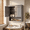 Gray, variant on PAWON Wall Cabinet with Beadboard Doors and Open Shelf,Wall Organizer for Bathroom,White
