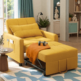 thumbnail image 2 of Aiho 3-in-1 Convertible Sleeper Sofa Bed, Space-Saving Adjustable Pullout for Lounge/Sleep - Yellow, 2 of 9