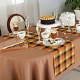 thumbnail image 2 of Thanksgiving Theme Table Runners 72 Inches Long Washable Orange Black Plaid Fall Season Table Runner for Round Table Kitchen Coffee Dining End Table Living Room Use, 2 of 8