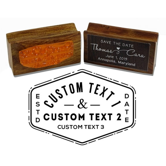 Printtoo Shop Name Custom Business Address Personalized Wood Mounted Envelope Rubber Stamp