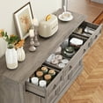 thumbnail image 3 of Homfa Buffet Cabinet with Drawers, 53.5”W Sideboard Storage Cabinet with Adjustable Shelf for Kitchen Dining Room, Gray, 3 of 7