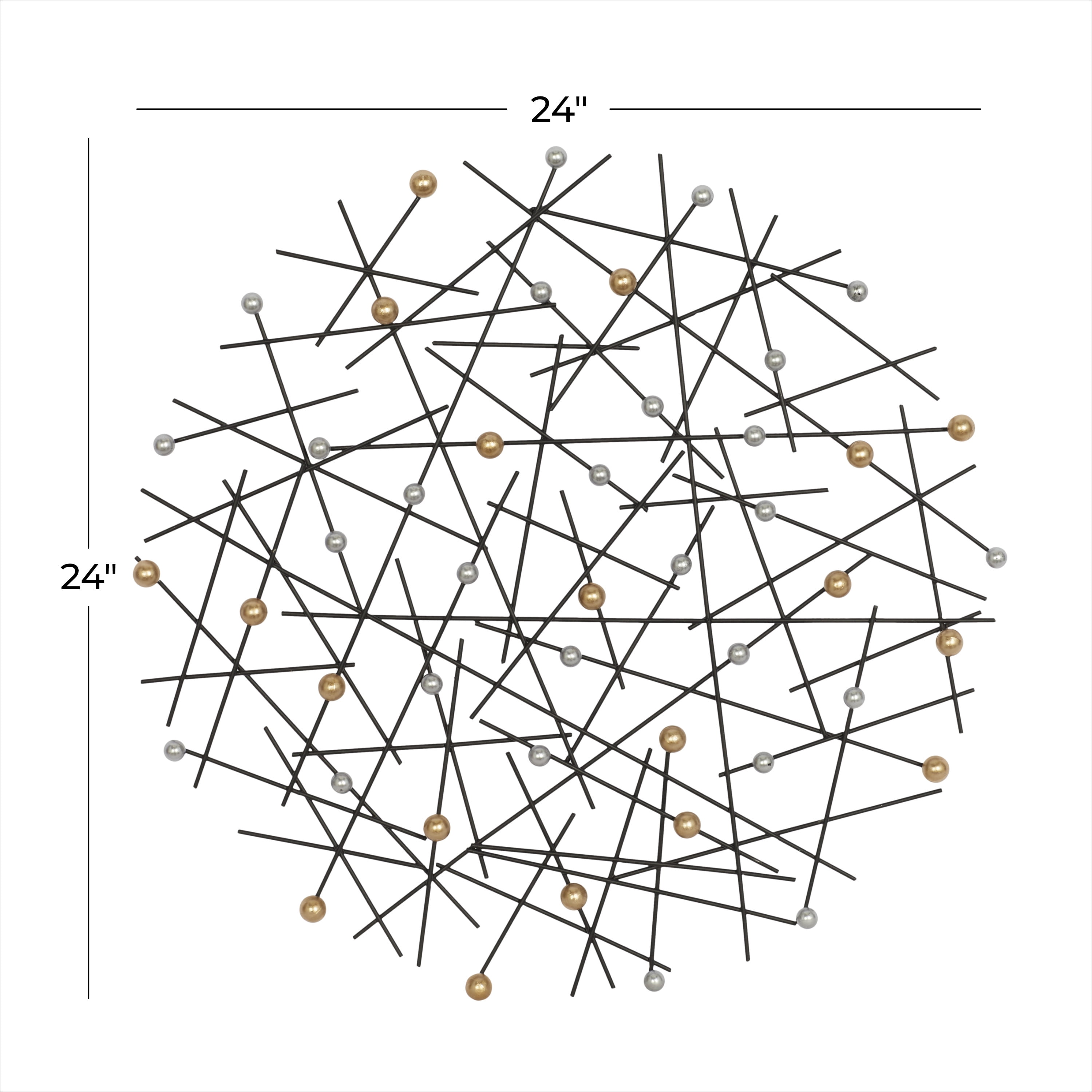 DecMode Black Metal Contemporary Wall Decor