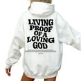 thumbnail image 4 of Living Proof of a Loving God Hoodie – Aesthetic Christian Pullover, Jesus Bible Verse Faith Based Hoodie, Unisex Casual Religious Gift for Men and Women, 4 of 7