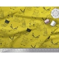 thumbnail image 3 of Soimoi Yellow Modal Satin Fabric Unicorn & Bunny Cartoon Printed Craft Fabric by the Yard 42 Inch Wide, 3 of 3