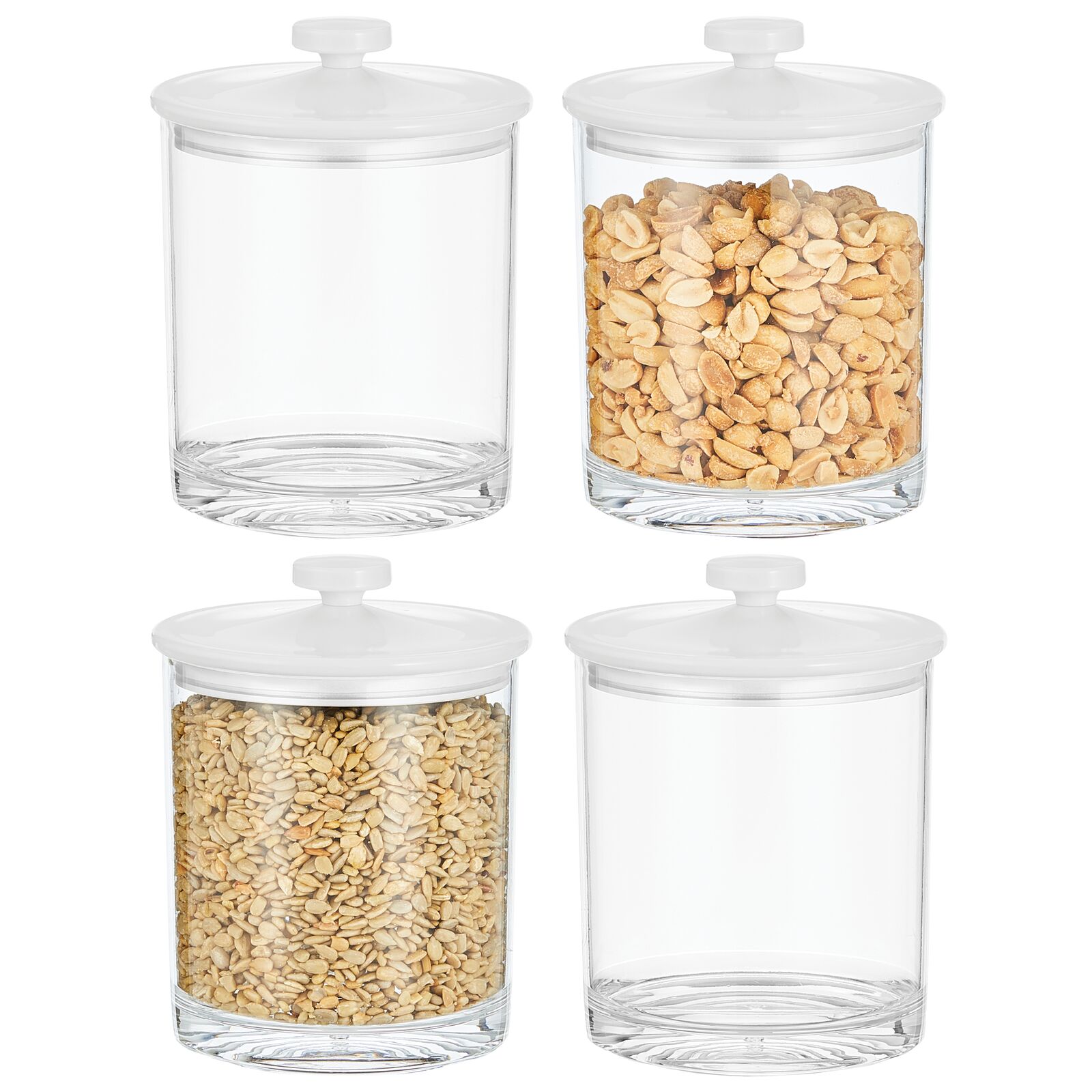 mDesign Small Acrylic Apothecary Jars with Airtight Lids, Organizer