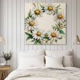 thumbnail image 4 of White Daisy Wall Art Painting on Canvas, Spring Flowers Watercolor Floral Beige Canvas Art Home Prints Wall Art Framed Modern Artwork for Living Room Bedroom Wall Decor 8x8in, 4 of 9