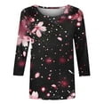 thumbnail image 5 of successthop Floral Blouses for Women Plus Size 3/4 Sleeve Shirts Oversized Crewneck Casual Clothes Floral Tops, 5 of 5