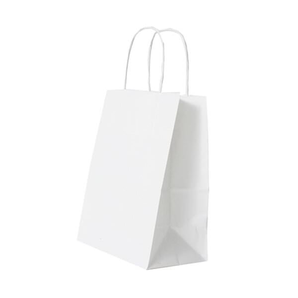 white shopping bolsas with handles