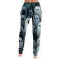 thumbnail image 5 of Hearthz Halloween Print Women Pajama Pants Ghost Pumpkin Bat Print Jogger Lounge Pants Elastic Waist Woman Lounge Pants with Cuffed Ankles, 5 of 6