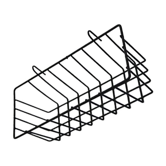 LEORX 1Pc Black Wall Mounted Storage Rack Iron Material for Bathroom Kitchen Living Room