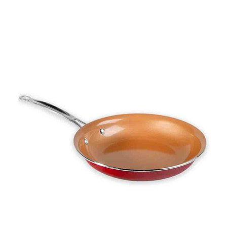 As Seen on TV Red Copper Non-stick Ceramic Pan, 10 (Best Pans To Use On Glass Top Stove)