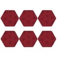 thumbnail image 2 of Bingfone Vintage Christmas Red Snowflakes Leather Drinks Coasters With Set Of 6,Suitable For Home Kitchen,Coffee Cup Coasters Home Gift, 2 of 9