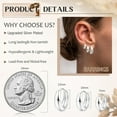 thumbnail image 4 of 3Pairs Gold Hoop Earrings Set for Women Chunky Gold Silver Earring 14K Gold Filled Hypoallergenic Small Huggie Hoops Lightweight Tiny Thick Trendy Hoop Earrings Stacks for Multiple Piercing, 4 of 12