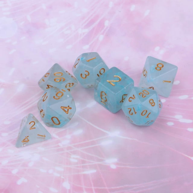 De 7 Dados Dados Polihédricos D4 D20 Para - Azul claro, 1.6cm yotijar Juego de dados poliédricos
