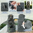 thumbnail image 4 of Haverchair 10 Tier Cascading Rock Outdoor Water Fountain, 40"H Garden Freestanding Rockery Natural Waterfall Fountains Outdoor with LED Lights, Soothing Tranquility Fountains for Home Garden Yard Dec, 4 of 9