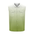 thumbnail image 4 of Blczomt Mens Tank Tops Clearance Sale Shirt Sleeveless Button Down Tops Beach Vacation Green Gradient Collared Tank Tops, 4 of 5