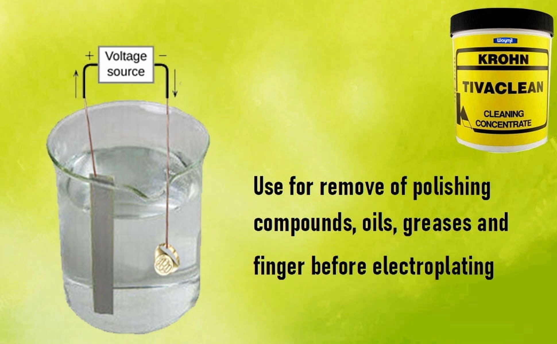 KROHN TIVACLEAN Electro Cleaning Concentrate 1 lb Remove Grease Jewelry Plating
