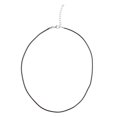 thumbnail image 4 of Collar grande de cuerda de cuero encerado de color negro con cierre de 18', 4 of 5