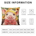 thumbnail image 6 of Nawypu Cute Pig Throw Pillow Covers Set of 2 Soft Sunflowers Pattern Pillow Cases Cushion Covers For Teens Decor Lovely Animal Decorative Throw Pillowcases Wood Grain Pink Cushion Cases, 6 of 6