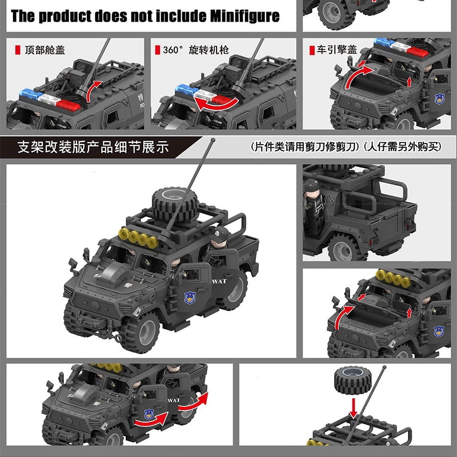 TBS Assault Team Military Hummer Jeep Armored Vehicle Building Block Model Army Mini Soldier Transport Chariot Toys Kit Gift