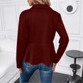 thumbnail image 5 of jtjvou Women's Casual Color Hooded Pocket Long Sleeved V-Neck Fashion Sweater Lightweight Outwear Jacket Red M, 5 of 5