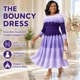 thumbnail image 2 of Vestido Que Rebota, Bouncy Dress for Women, Bouncy Church Dress, Plus Size Elegant Pearl Dress with 3/4 Sleeves, 2 of 6