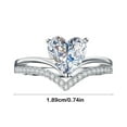 thumbnail image 3 of Anillo de circonia en forma de corazón, anillo de compromiso de aleación con diamantes simulados, joyería de moda cómoda para propuestas y ocasiones especiales, de varios tamaños, 3 of 6
