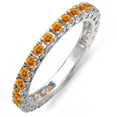 thumbnail image 1 of Dazzlingrock Collection 14K Round Citrine Eternity Sizeable Stackable Wedding Band, White Gold, Size 8, 1 of 1