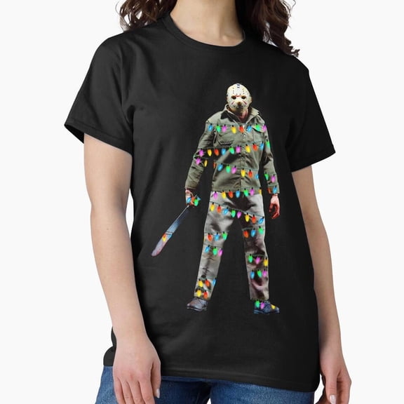 Horror Christmas Jason Voorhees, Creepy Slasher Holiday Themed Fan G28401 Unisex T-Shirt, Up to Size 5XL