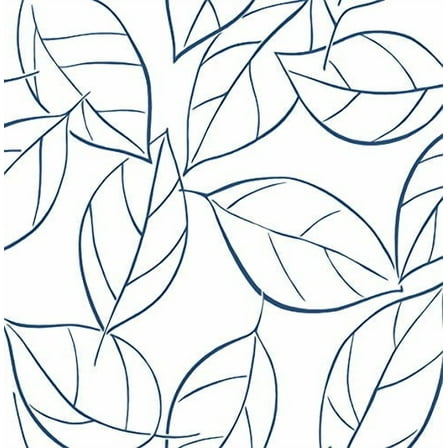 NextWall Tossed Leaves Peel and Stick Wallpaper (Navy Blue)